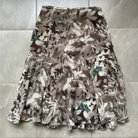 Anne Klein Leafy Earthy Wool Skirt - Picture 3 of 7